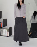 Weden Pile Banding Cotton Cargo Long Skirt