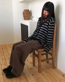 Jui Striped V-Neck Long-Sleeve Knit Cardigan