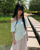 [MADE] Doen Lace Off-Shoulder Short Sleeve T-Shirt