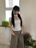 Q's Flower Sleeveless Blouse