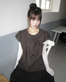 Dehin Pintuck Tencel Layered Long Sleeve T-shirt