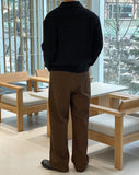 Cable pullover half zip-up knit