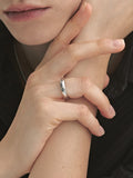 Champagne Full Moon Slim Silver Ring M