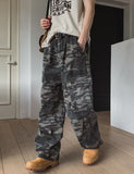 Pattern rivet pintuck balloon cargo pants