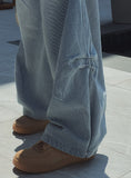 Ribat Pintuck Wide Denim Pants