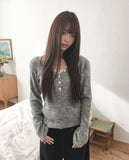 Boli Brushed Button V-Neck Long Sleeve T-Shirt