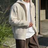 Leon high-neck zip-up cardigan