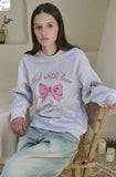 Ribbon Drawing Embroidery Sweatshirt