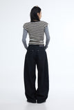 Prani patch brushed wide jeans