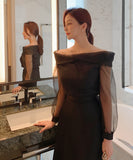 Setiel Off Shoulder Chiffon Blouse