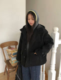 Hiel High Neck Hood Half Coat