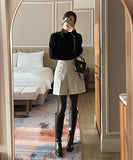 Nemad Gaori Button Shirring Turtleneck Knit