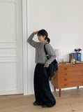 Renter Belt Denim Wide Pants