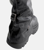 Crack Slit Zipper Boots