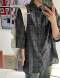 [unisex] Ototo Over Check Short Sleeve Shirt