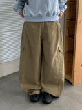 Dadin Cargo Wide Cut Cotton Pants