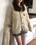[wool20%] Ellie Bokashi handmade knit cardigan