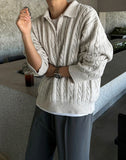 Rope Cable Half Zip-up Knit