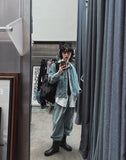 High Pintuck Wide Denim