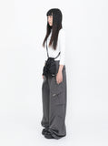 Pocket pintuck wide pants