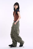 Trap side zipper parachute cargo pants