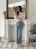 [Strap set] Glory Wrinkle Round Blouse