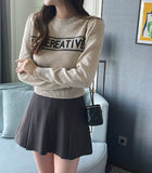 Haito Lettering Round Knit
