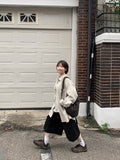 Corody Banding String Corduroy Cargo Bermuda Pants
