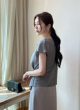Cellon Drape Cap Sleeve Blouse