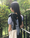 Nui Dot Strap Color Matching Short Sleeve Blouse