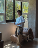 Neutral Basic U-Neck Long Sleeve T-Shirt