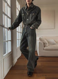 Desub washed wide denim pants