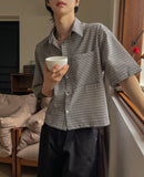 Fury Seersucker Crop Short Sleeve Shirt