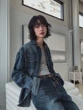 Kusi back band balloon denim pants