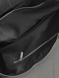 Half-moon Chrome Buckle Leather Hobo Bag