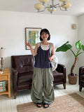 Akem Nylon Banding Cargo Wide Pants