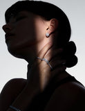 Champagne Full Moon Silver (W) Luna Garden One-Touch Earrings S