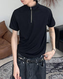 Carter Ribbed Half-Zip Short Sleeve Tee