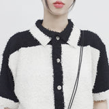 (Unisex) Forenti Color Matching Knit Cardigan