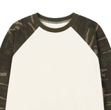 COLLAGE LETTER Camo Raglan Long Sleeve T-Shirt