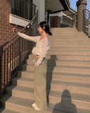 Projection Khaki String Wide Pants