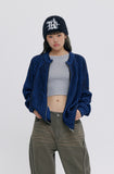 TWO TONE HEAVY KNIT ZIP UP