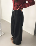 Syner pin tuck cotton wide pants