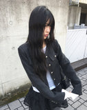 Noke Button Tweed Crop Jacket