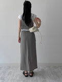 Boat Neck Rib Cap Sleeve T-shirt