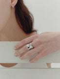 [Premium Plating] H Edition AB Bold Wave Ring