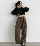 Corduroy Balloon Fit Wide Banding Training Pants