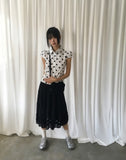 Hetty Tiered See-Through Frill Banding Midi Skirt