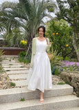 Peeling Pleated Sleeveless Long One Piece (Belt Set)