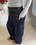 Dian Pocket Washed Denim Pants